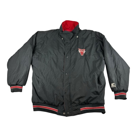 STARTER Other - Vtg 1990's Chicago Bulls Starter Jacket Parka NBA Michael Jordan Men 2XL Read